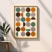 Colorful Mid Century Modern Abstract Circles ポスター