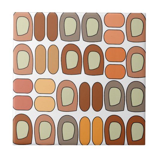 Colorful Mid Century Modern Geometric タイル (正面)