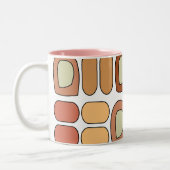 Colorful Mid Century Modern Geometric ツートーンマグカップ (左)
