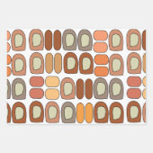 Colorful Mid Century Modern Geometric ラッピングペーパーシート (正面3)