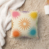 Colorful Mid Century Starburst Pattern クッション (ブランケット)
