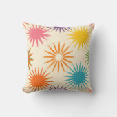 Colorful Mid Century Starburst Pattern クッション (正面)