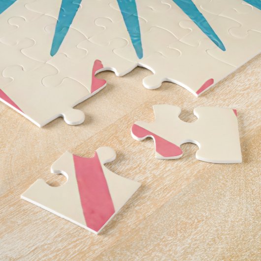 Colorful Mid Century Starburst Pattern ジグソーパズル (側面)