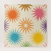 Colorful Mid Century Starburst Pattern ジグソーパズル (横)