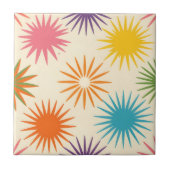 Colorful Mid Century Starburst Pattern タイル (正面)