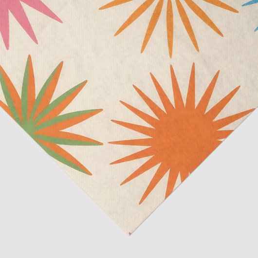Colorful Mid Century Starburst Pattern 薄葉紙 (詳細)