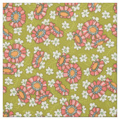 Colorful Midscale Retro Floral Pattern ファブリック (見本)