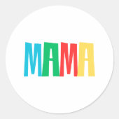 Colorful Minimal Mama Typography ラウンドシール (正面)