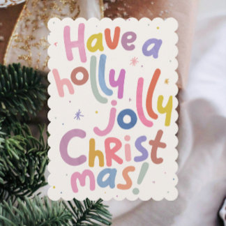 Colorful Minimalist Modern Christmas Holiday Card 招待状