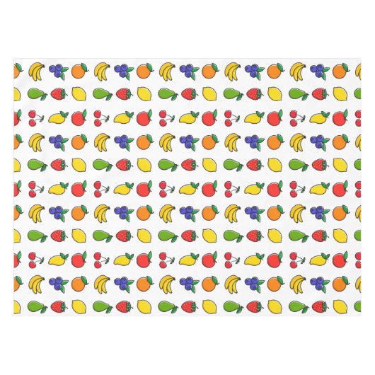 Colorful Mixed Fruit Pattern テーブルクロス (正面(横))