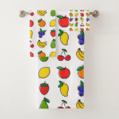 Colorful Mixed Fruit Pattern バスタオルセット (インサイチュ)