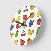 Colorful Mixed Fruit Pattern ラウンド壁時計 (傾斜)