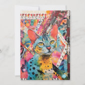 Colorful Mixed Mixed Paper Cat Collage  カード (正面)