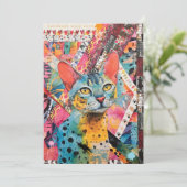 Colorful Mixed Mixed Paper Cat Collage  カード (スタンド正面)