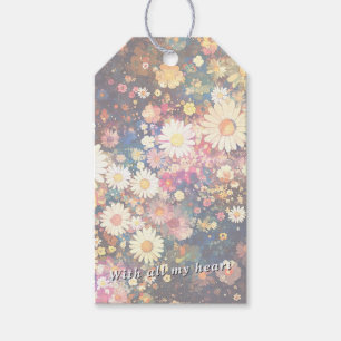 Colorful Mixed Wildflower Double Sided Floral ギフトタグ