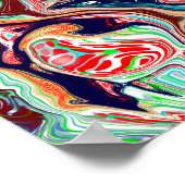 Colorful modern Abstract Fluid Art  ポスター (角)
