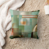 Colorful Modern Abstract Teal Gold  クッション (ブランケット)