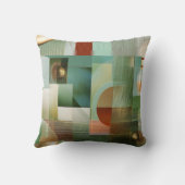 Colorful Modern Abstract Teal Gold  クッション (裏面)