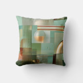 Colorful Modern Abstract Teal Gold  クッション (正面)