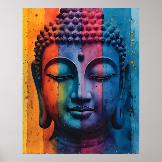 Colorful Modern Art - Divine Buddha Painting ポスター (正面)