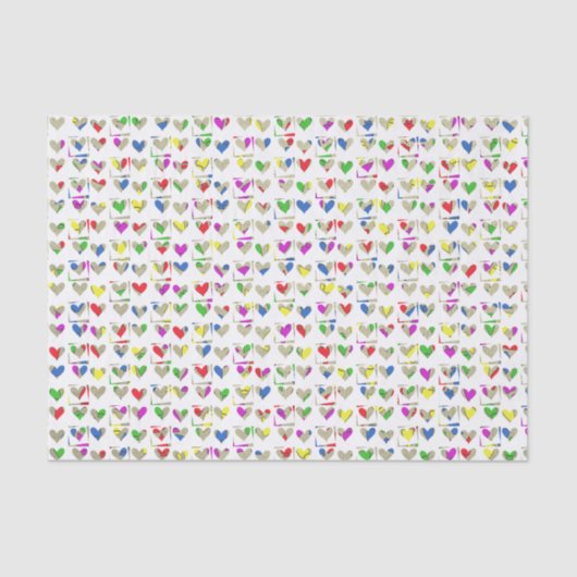 Colorful Modern Art Hearts 薄葉紙 (正面)