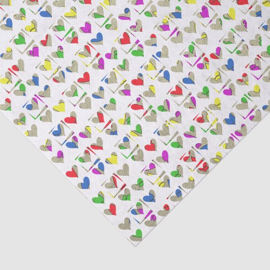 Colorful Modern Art Hearts 薄葉紙 (詳細)