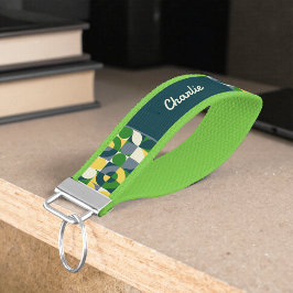 Colorful Modern Bauhaus Abstract Geometric Pattern リストバンドキーホルダー