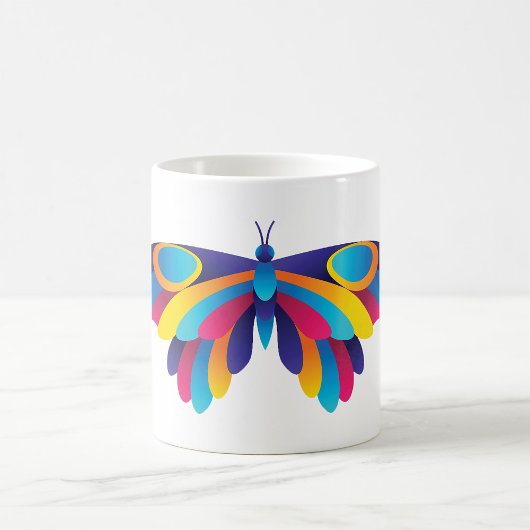 Colorful Modern Butterfly Vibrant Wings コーヒーマグカップ