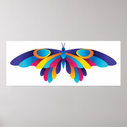 Colorful Modern Butterfly Vibrant Wings ポスター (正面)