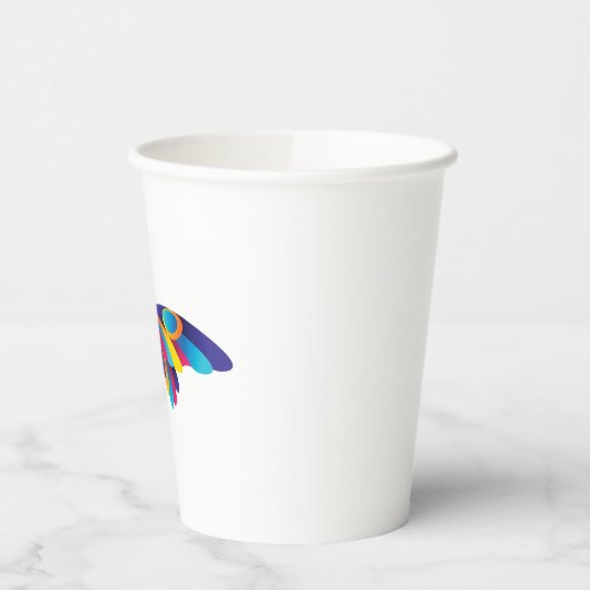 Colorful Modern Butterfly Vibrant Wings 紙コップ (左)