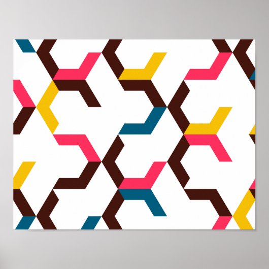 Colorful, modern, cool trendy chevron arrow shapes ポスター (正面)