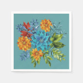 Colorful Modern Floral スタンダードカクテルナプキン (正面)