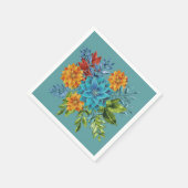 Colorful Modern Floral スタンダードカクテルナプキン (角)