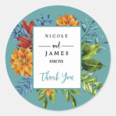 Colorful Modern Floral ラウンドシール (正面)