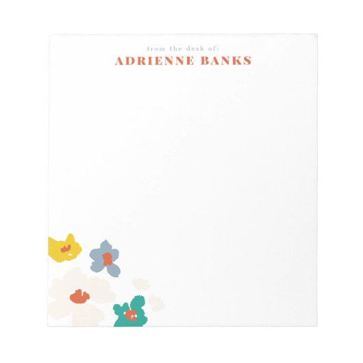 Colorful Modern Floral Personal Stationery Note ノートパッド (正面)