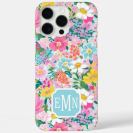 Colorful Modern Garden Monogrammed iPhone 16 Pro Maxケース