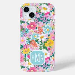 Colorful  Modern Garden Monogrammed iPhone 15 Miniケース