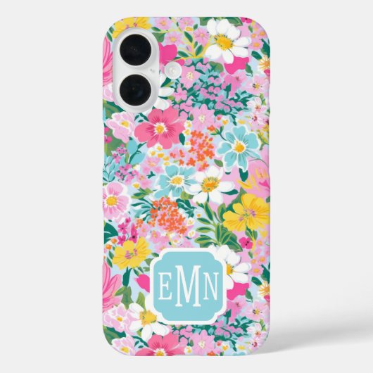 Colorful Modern Garden Monogrammed Case-Mate iPhoneケース (裏面)