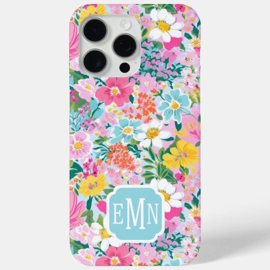 Colorful Modern Garden Monogrammed Case-Mate iPhoneケース (裏面)