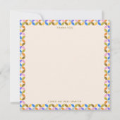 Colorful Modern Geometric Border Personalized Name サンキューカード (正面)