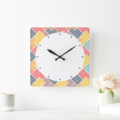 Colorful Modern Geometric Pattern スクエア壁時計 (ホーム)