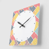 Colorful Modern Geometric Pattern スクエア壁時計 (傾斜)