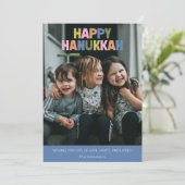 Colorful Modern Hanukkah Greeting 2 Photo シーズンカード (スタンド正面)