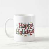 Colorful Modern Happy Holidays コーヒーマグカップ (左)