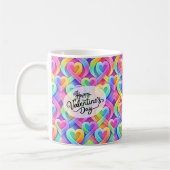 Colorful Modern Hearts Pattern Valentine’s Day  コーヒーマグカップ (左)