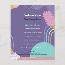 Colorful Modern Home Cleaning Service チラシ