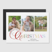 Colorful Modern Merry Christmas Script 3-Photo (正面/裏面)