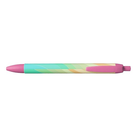Colorful Modern Pastel Waves Pattern Personalised 黒ボールペン (裏面)
