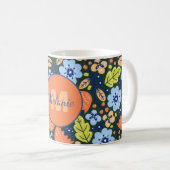 Colorful Modern Pretty Flower Pattern Personalised コーヒーマグカップ (正面右)