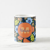 Colorful Modern Pretty Flower Pattern Personalised コーヒーマグカップ (中央)